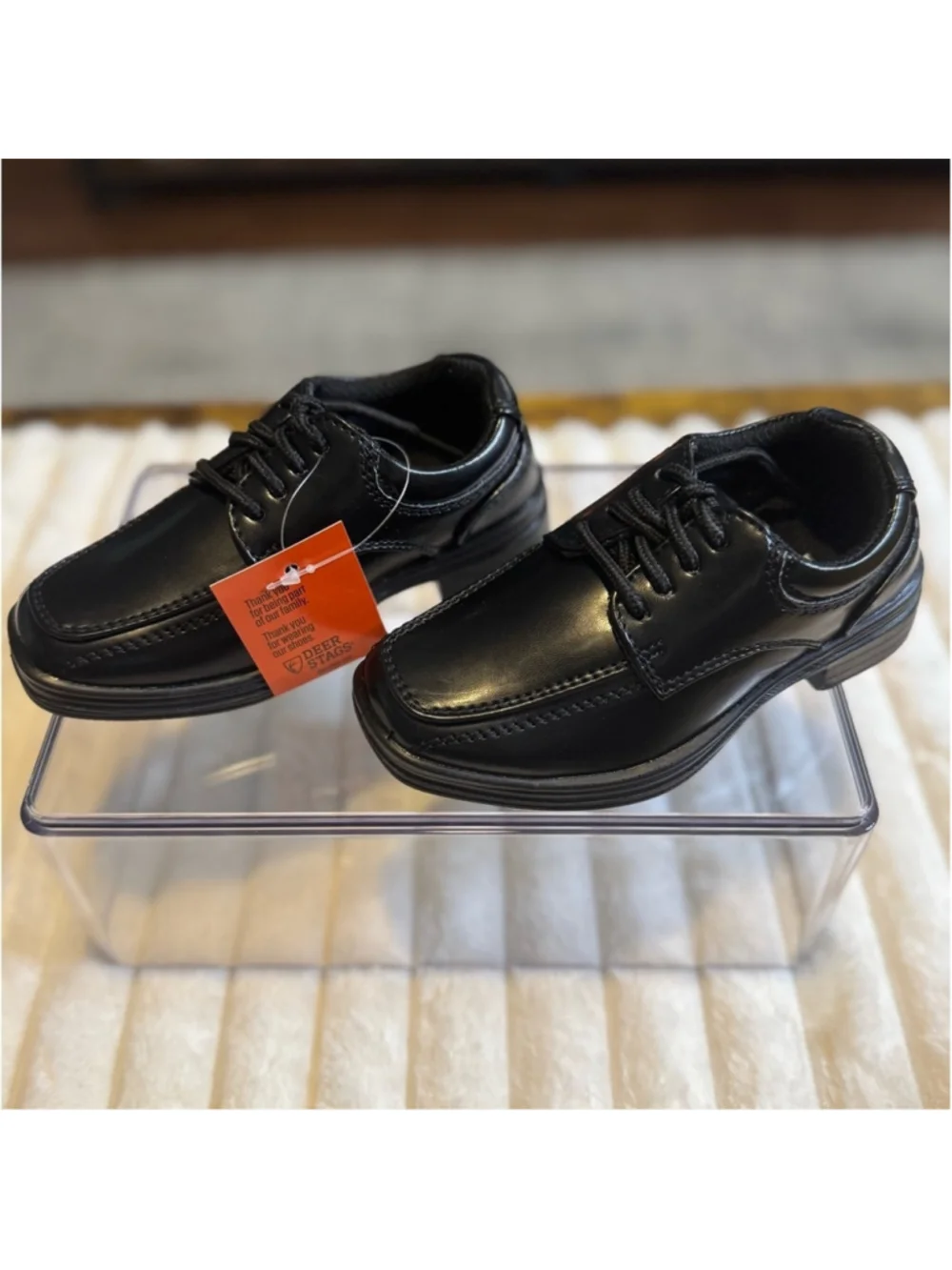 Deer Stags Black Kids Formal Dress Shoes 7T